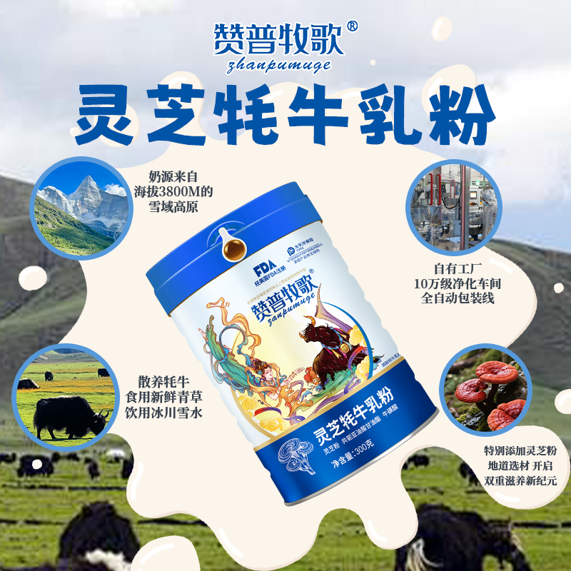 赞普牧歌灵芝牦牛奶粉：雪域奶源臻萃营养 草本滋养贴合国人需求